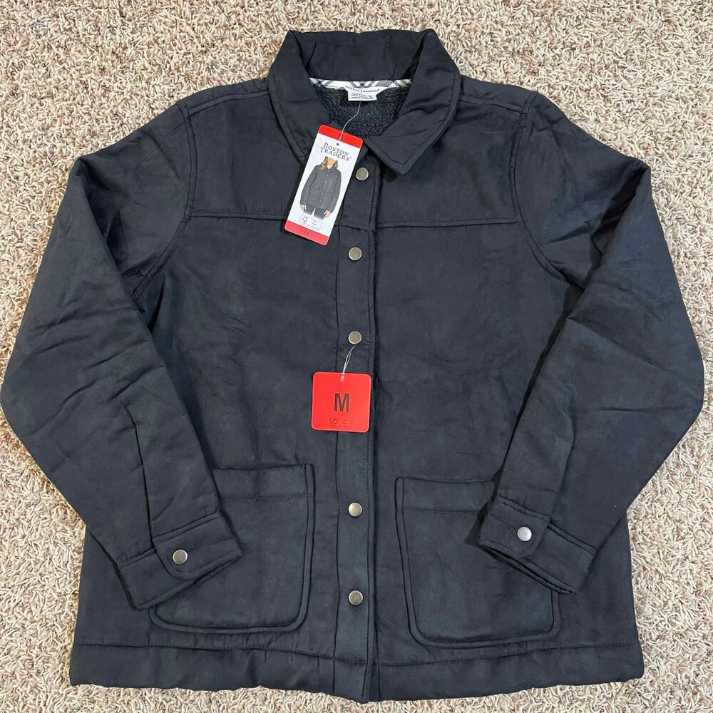 Boston Traders Women’s Fleece Lined Trucker Jacket Black, Size M (New)